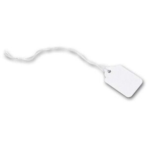 Plain White Hanging Tags With String Attached 15/16" x 1 1/2"