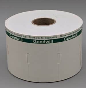 White Thermal Direct Tag with Green Reverse "Thank You"